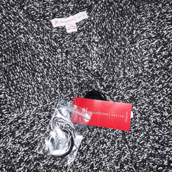 Petite small sweater cardigan black and white brand new from Macy’s - Picture 5 of 8